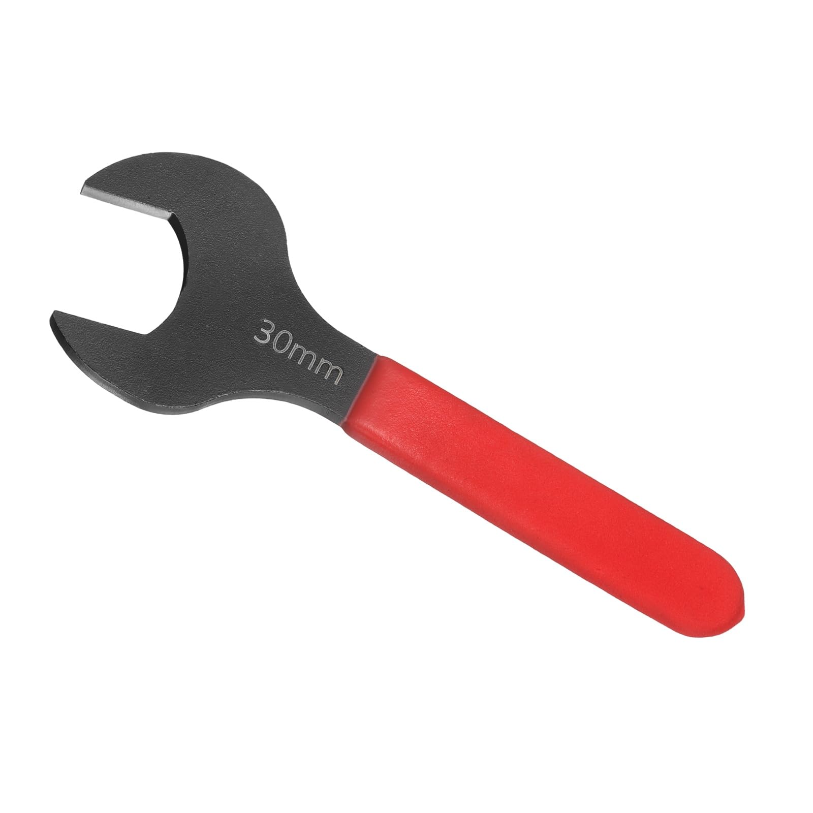 Awclub 30mm Open End Wrench, 15 Degree Offset Thin U-Shaped Spanner with Red Shank, Black Finish for Automotive Repair & Furniture Assembly