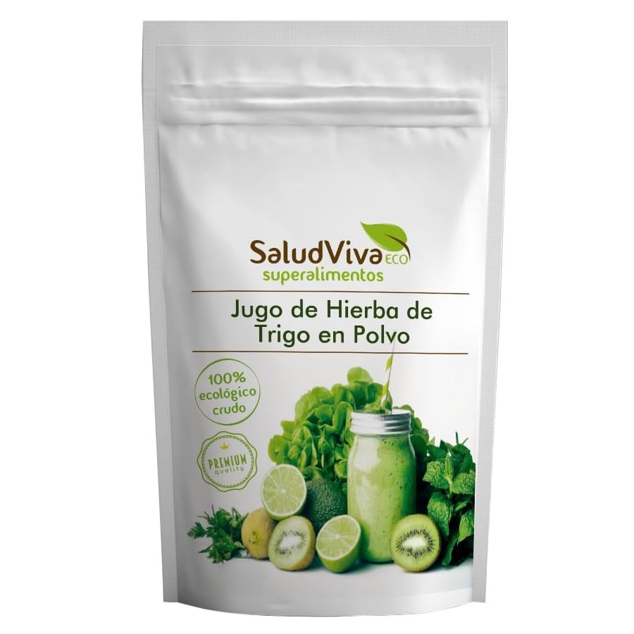 Jugo de Hierba de Trigo en Polvo Eco Salud Viva 100 g – Complemento alimenticio ecológico, sabor vegetal suave, ideal para batidos y zumos, fácil de mezclar, formato polvo