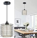 【Vintage Latern Design】Kompaktes, modulares, schwarze Aussehen mit Beige Lampeschirm.Die ganzen Lampe haben schon zusammengebaut und einfach transportieren, tragen und installieren.