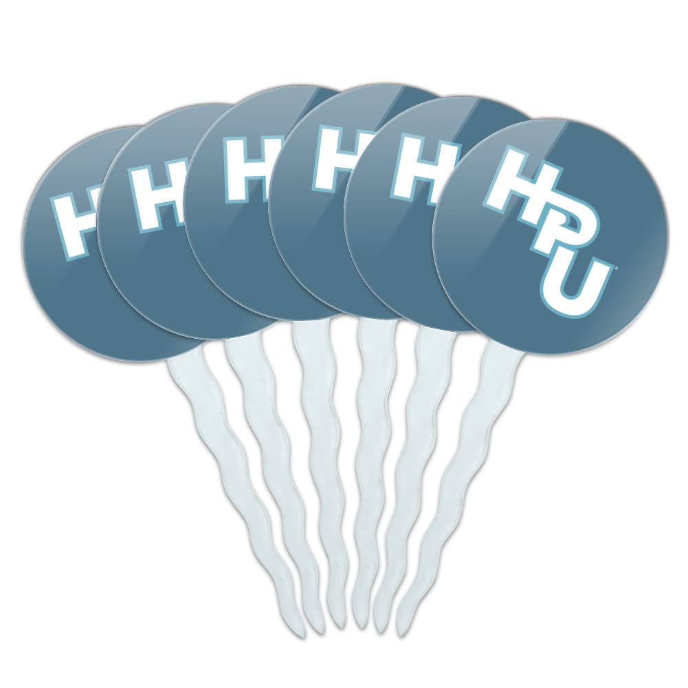 Hawaii Pacific University Secondary Logo Cupcake Picks Toppers Decoration Set of 6