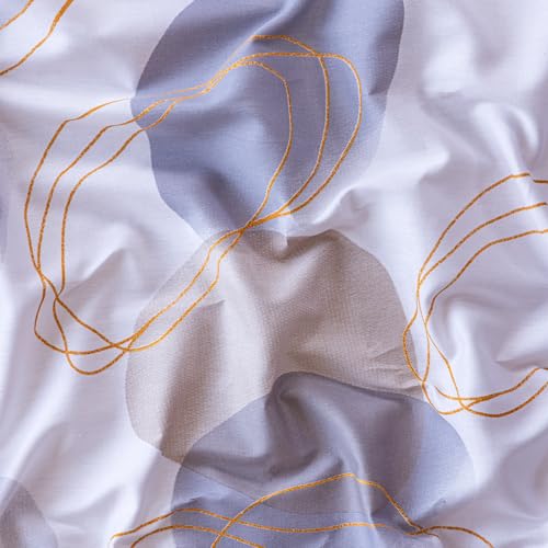 Image of HOMEMONDE Cotton Flat Sheet with Two Pillow Covers Soft & Breathable Bed Sheet for Queen Size Bed (90 x 100 Inch / 229 x 254 cms, Spheres of Serenity) | Perfect for Home Decor & Gifting
