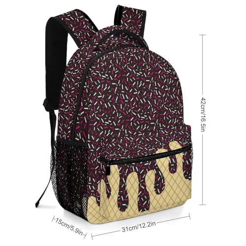 Ice Cream Backpacks Cute Shoulder Bag Lightweight Daypack for Women Men Bags for Travel Hiking Camping2