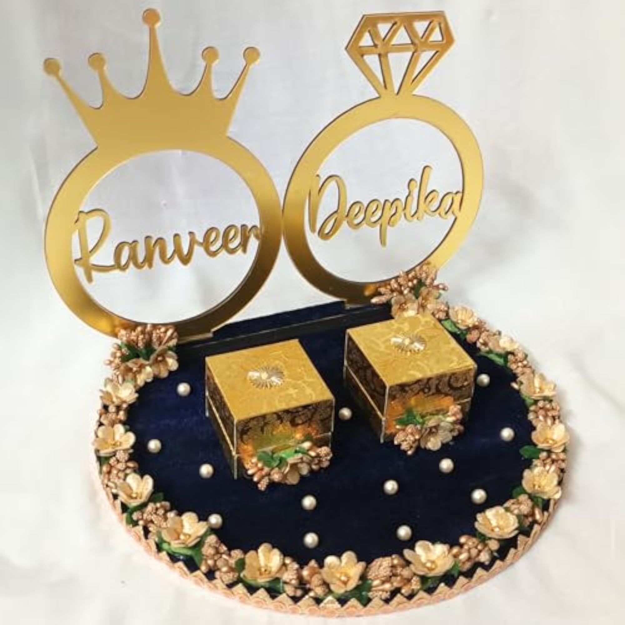 Personalized Engagement Ring Platter, Decorative Ring Tray