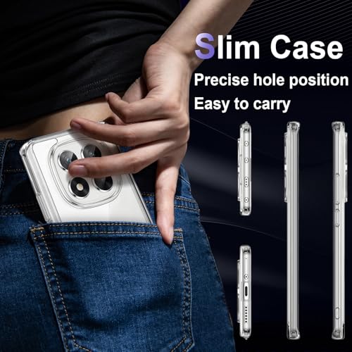Image of Case for Xiaomi Redmi Note 14 Pro 5G, Military Grade Drop Protection Clear Phone Case, Yellowing Resistant, Anti-Scratch Hard PC Back, Shockproof Hard Ultra-Thin Protective Cover, Transparent