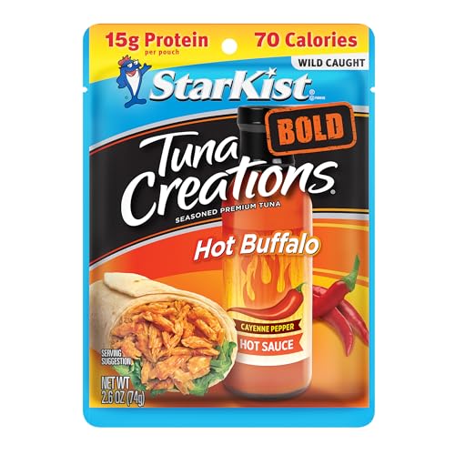 StarKist Tuna Creations BOLD Hot Buffalo Pouch (2.6 oz - 1 Pack) Wild Caught, High Protein Shelf Stable Seafood, Gluten Free, No Draining, Ready to Eat for Salads and Sandwiches