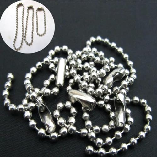 Image of Ceiling Fan Pull Chain Extender,Each Chain Length 158-inch(4 Meter) with 12 Connectors,Standard 3 mm Diameter Beaded Ball, Fit for Pull String Light Fixture,Silvery