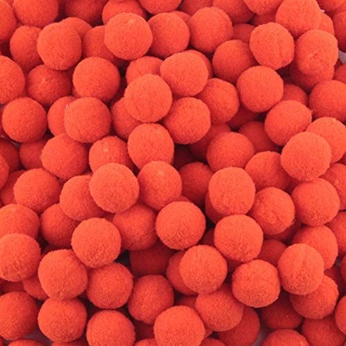 500 Stück flauschige Mini-Pompons mit hoher Dichte für Kinder, zum Basteln von Schmuck, Accessoires, Kleidung, Applikationen und Dekorationen 10 mm Weihnachtsrot Cover