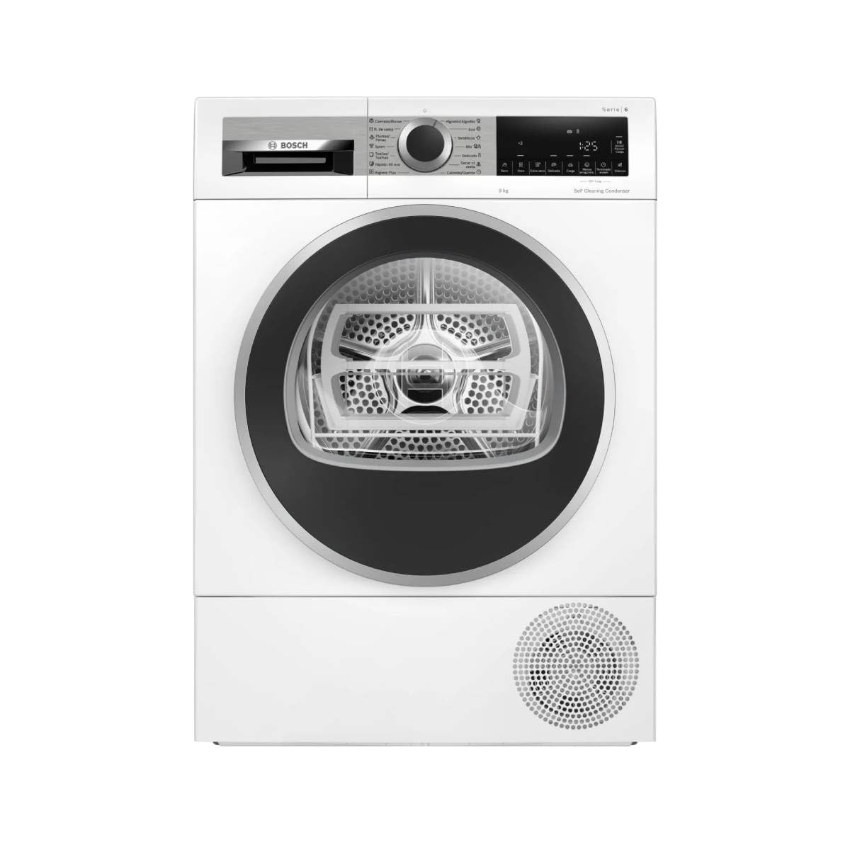 Bosch – Asciugatrice con pompa di calore, serie 6, 9 kg, AutoDry, mezza carica, asciugatura rapida, bianca, WQG245D1ES
