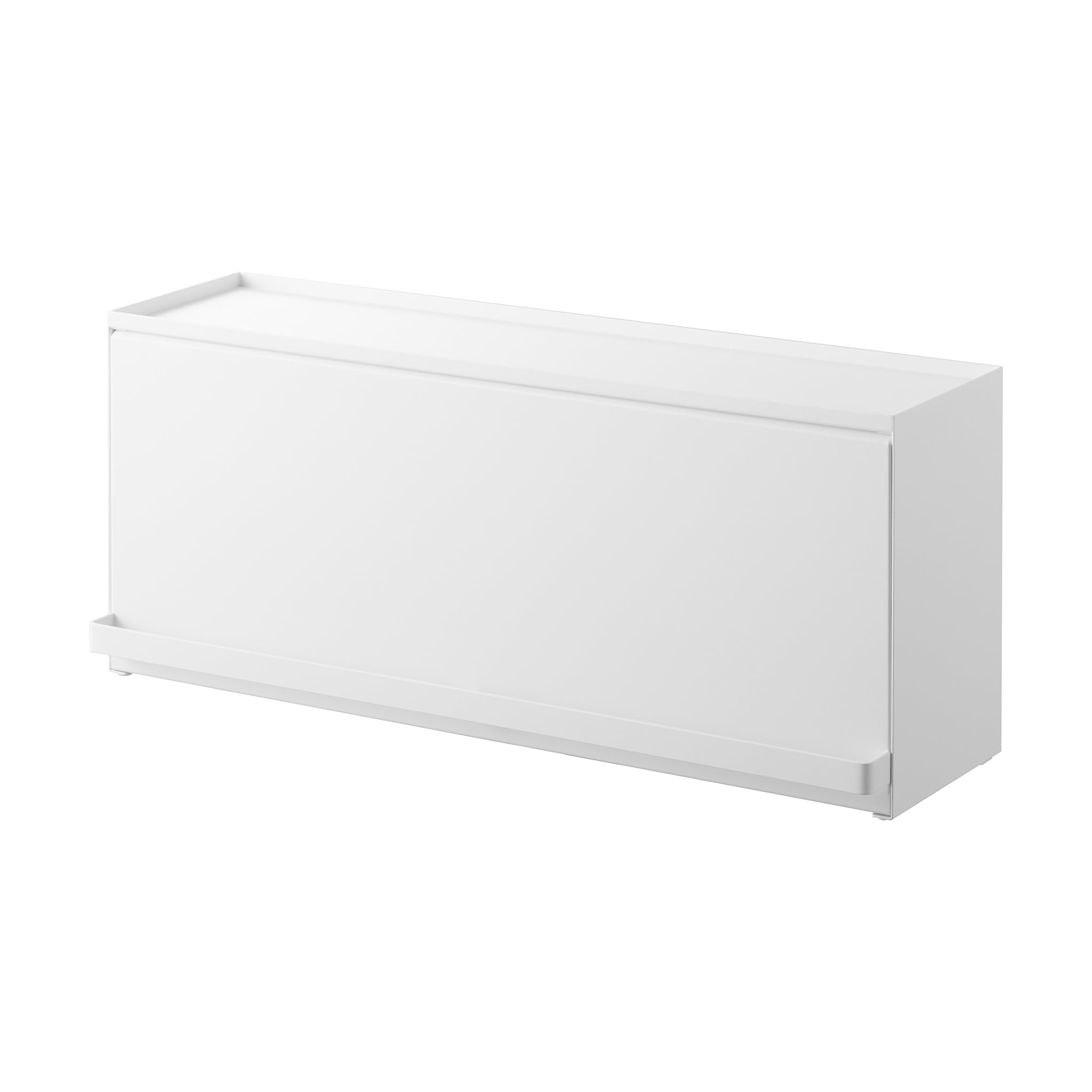YAMAZAKI 1452 TOWER Semi-Closed Storage Box for Kitchen Unit, White, Steel/POM Resin/Polypropylene/Silicone, Minimalist 17.7 x 60 x 25.2 cm
