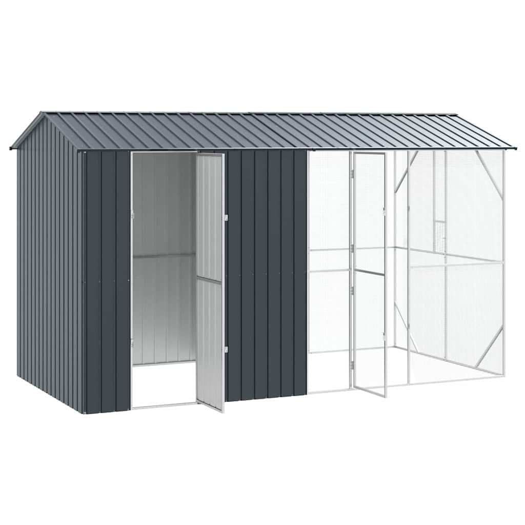 INLIFE Vogelkäfig Anthrazit 430 x 208 x 247 cm Verzinkter Stahl,Tier- & Haustierbedarf,Haustierbedarf,Vogelbedarf,Vogelkäfige & -ständer,Anthrazit,150.75 KG,3325153