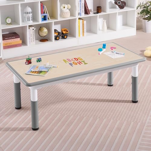 GITAWUSA Adjustable Kids Table Arts and Crafts Child Table with Graffiti Desktop 7 Level Height Adjustable Children Table for Ages 3-8 Easy to Wipe Toddler Desk for Classrooms/Daycares/Homes