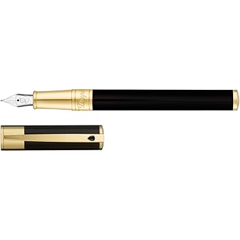 Amazon.com : S.T. Dupont D-Initial Fountain Pen Black/Gold