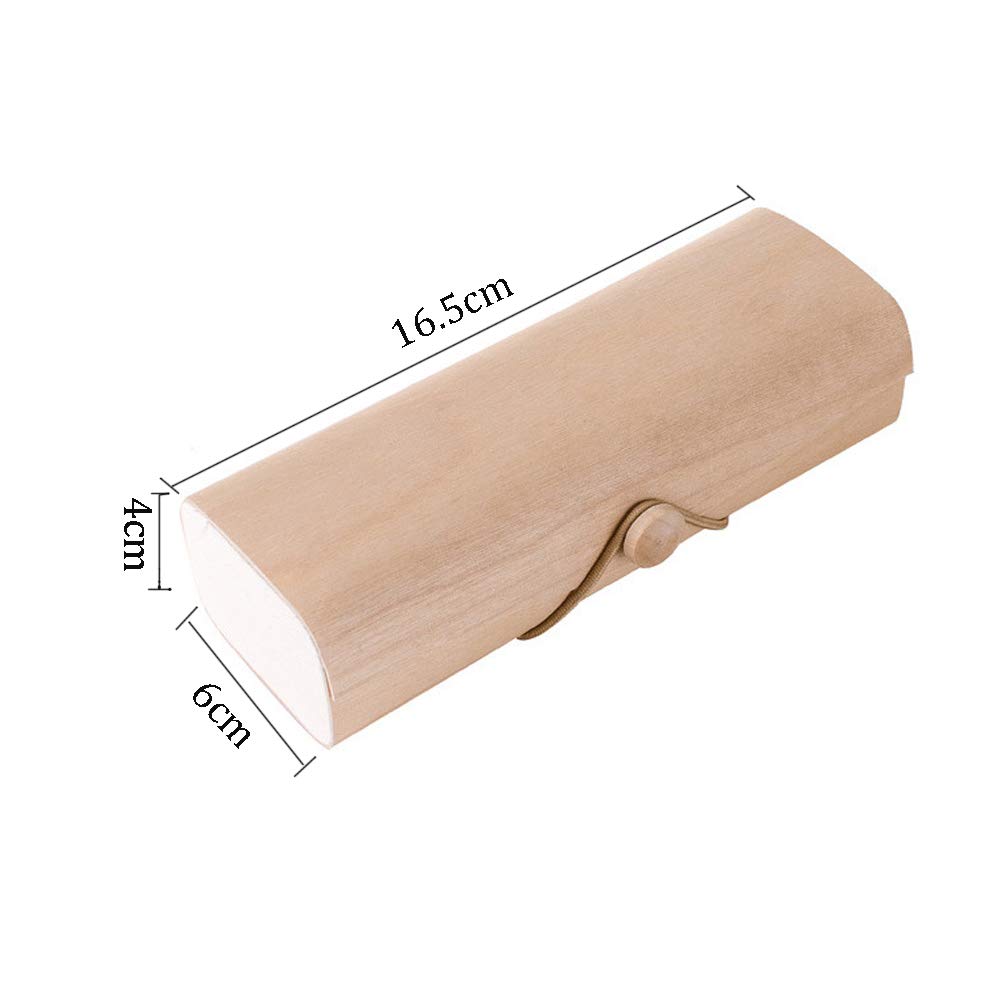 Teensery Wooden Hard Shell Glasses Case Natural Wood Protective Case for Standard Frames Eyeglasses Sunglasses