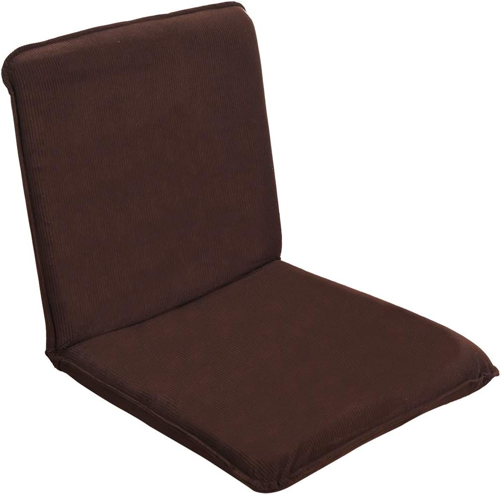 Sundale Outdoor Indoor Oversized Adjustable Soft-Brushed Polyester Cord Five-Position Multiangle Floor Chair, 21.65(L) x 22.44(W) x 21.65(H) Inch, Brown
