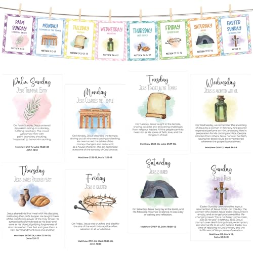 MtnBuzin Resurrection Easter Story Cards,Holy Week Story Cards with Photo