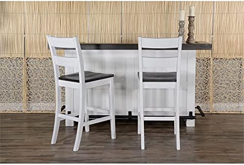 Miniatura 6 de Pemberly Row Armario de madera de granja de 78 pulgadas con estante para vasos, estante para vino para comedor y cocina en blanco roto marrón oscuro