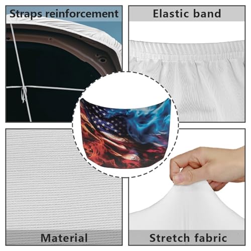 Image of Car Hood Cover Elastic Polyester Car Hood Cover Waterproof Automotive Accessories Suitable Most Automotive Sedans Trucks Pickup Sports Cars (American Flag Design)