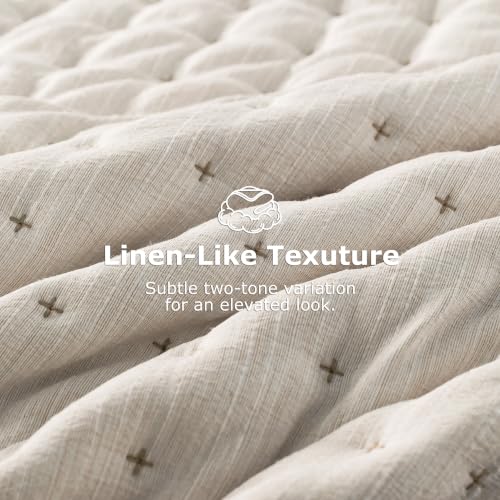Image of WDCOZY Cloud Soft Quilt Set, King Size, Heather Beige, 104x90 inches