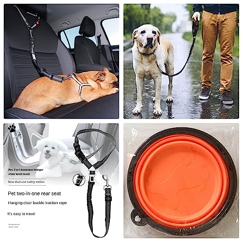 Anschnallgurt Hund Hundegurt Auto Zubehör Hundeanschnaller Hundegeschirr Sicherheitsgurt Autogurt Hunde Gurt Sicherheitsgeschirr fürs Auto, 1+1