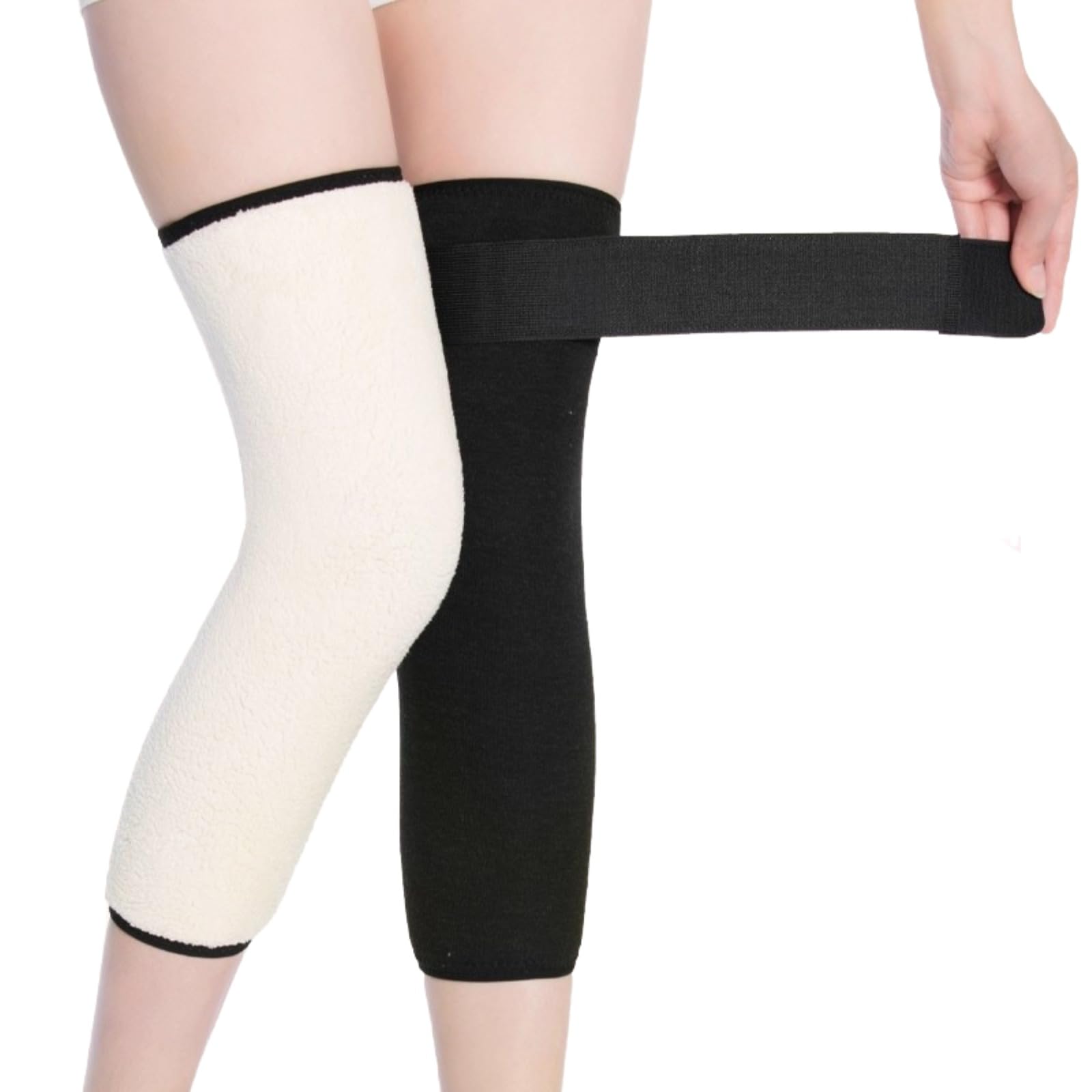 Thick Fleece Plush Lining Leg Warmers Winter Ski Cycling Knee Warmer Wraps