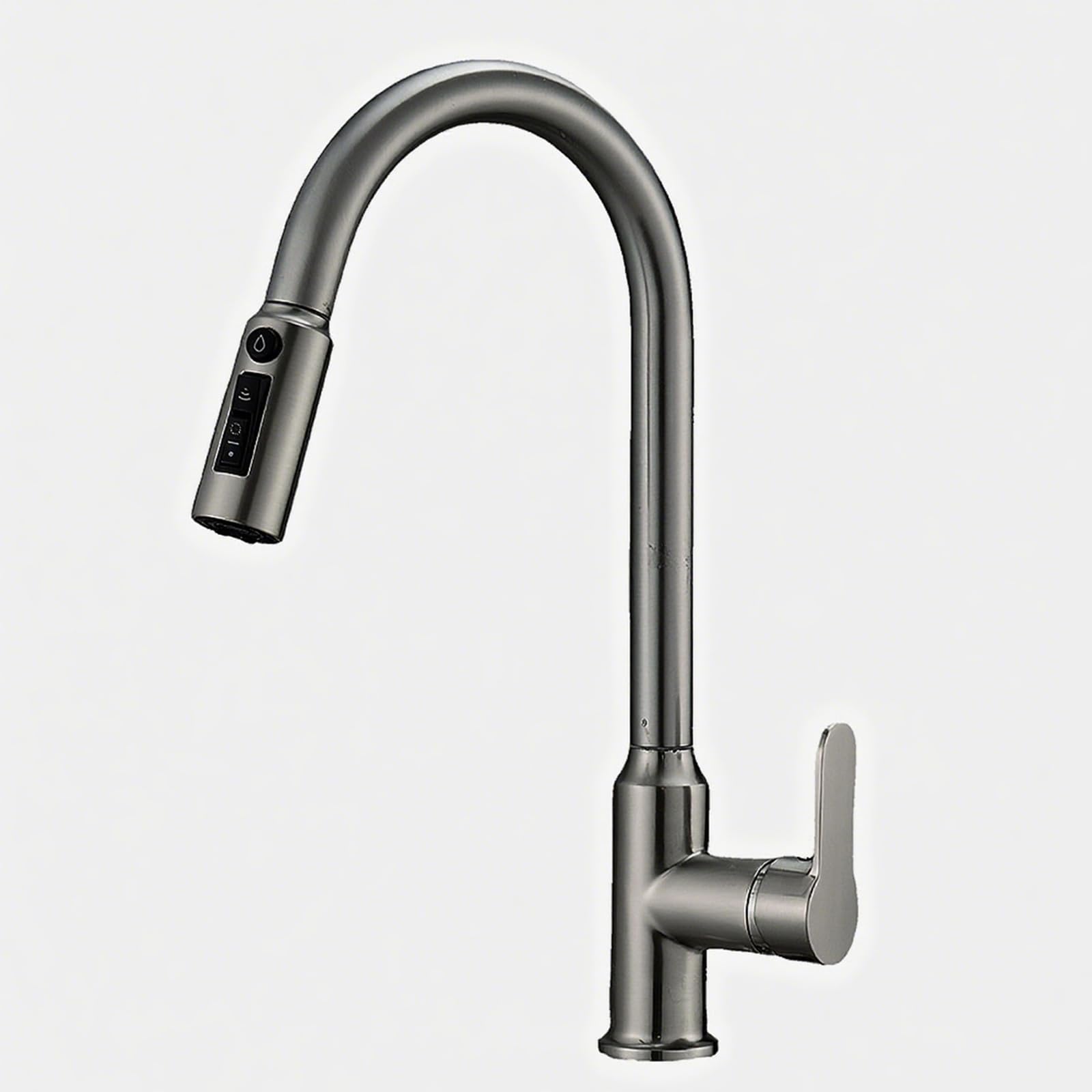 ZYCHSJXA 3 Way Pull Out Kitchen Tap Brass Single Hole-Grey