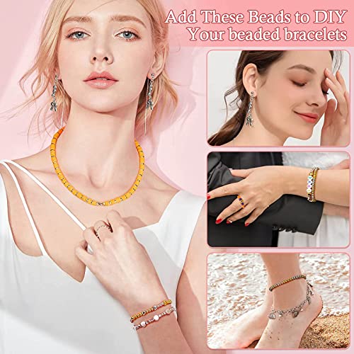 NUEAYMS 2160 Pieces Spacer Beads Set Various Shapes Round Heart Star Ball with Holes Ornaments Mixed Spacer for Jewelry Making - Image 2