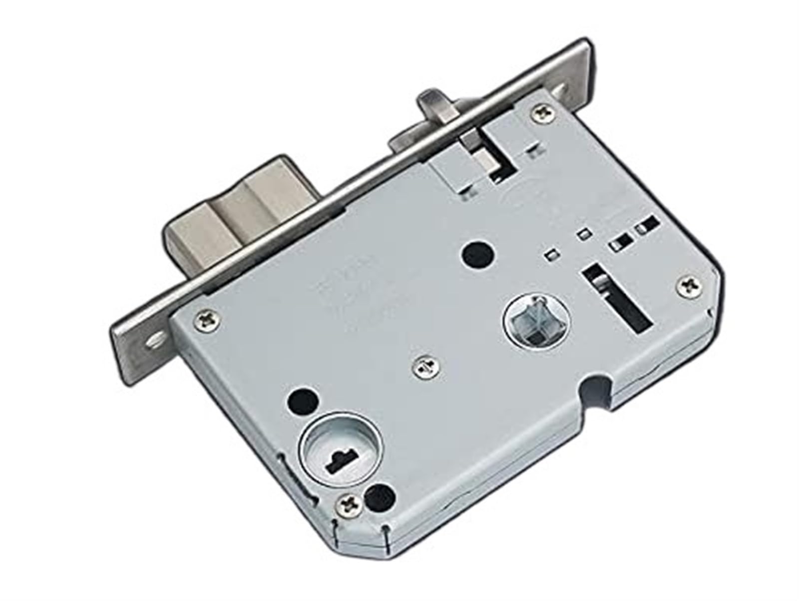 Cerradura empotrada, Panel de acero inoxidable con cerradura mortaja for puerta madera interior, huella dactilar, 125-200x22mm(200x22mm)