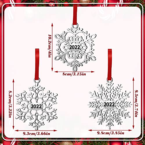 6 Pieces Christmas Ornament 2022 Metal Snowflake 2022 Ornament For Christmas Tree Snowflakes Christmas Hanging Decorations For Winter Christmas Tree Xmas Party Favors Supplies #TOP2