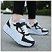 XRDSHY Pattini a rotelle Ragazzi Sport Sneakers con Doppie Ruote Scarpe con Rotelle Scarpe Fitness per Ragazze Scarpe da Skateboard Bambini Scarpe da Ginnastica,Black2-EU38