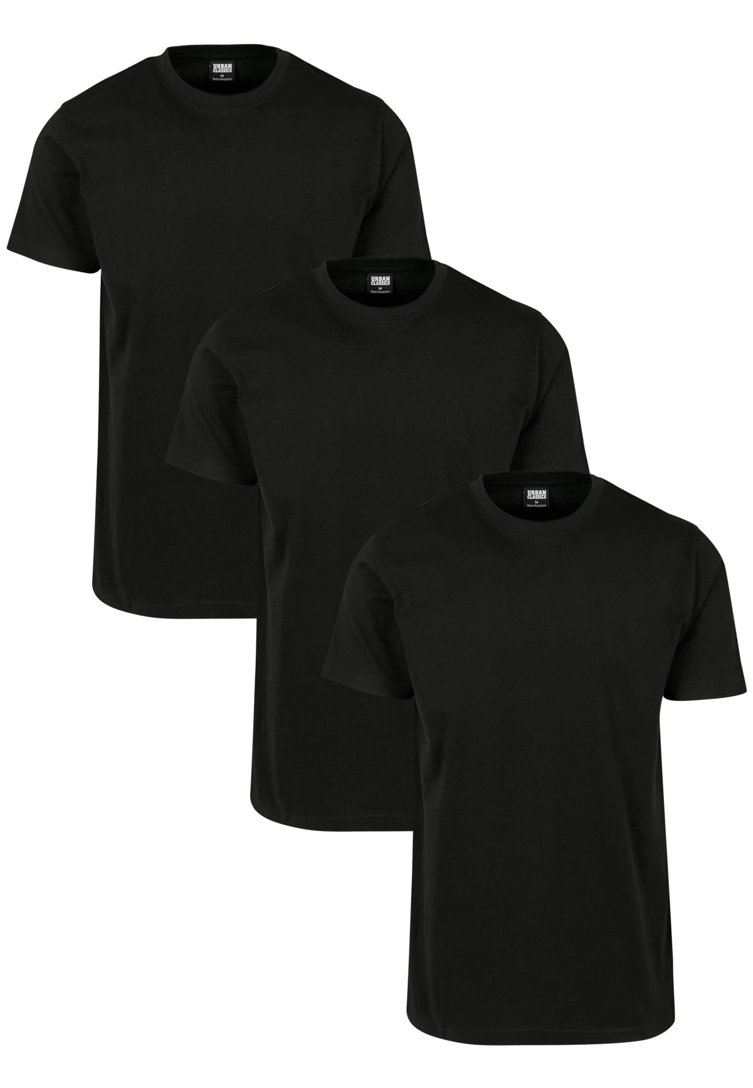 Urban Classics Hombre Basic Tee 3-Pack T-Shirt, Black (Black/Black/Black 01168), XL (Pack of 3)