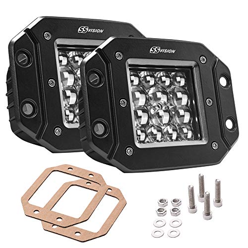 SS VISION 5 Inch 3780LM Flush Mount LED Pods, 2PCS Quad-Row LED Cubes