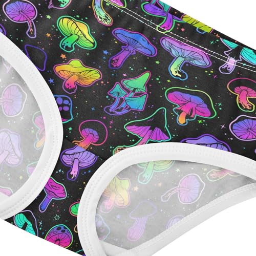 Girls Underwear Soft Cotton Colorful Mushroom Kids Panties in Sizes 2/3t, 4t, 5t, 6 and 84