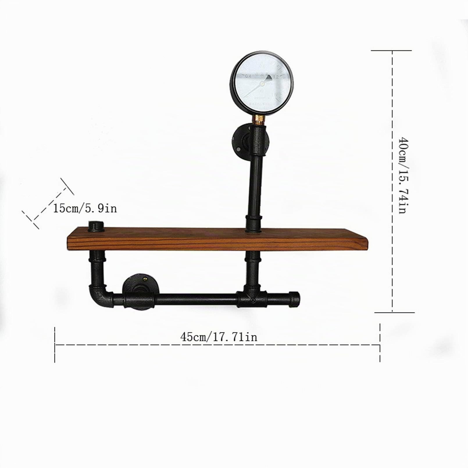 Regal Industrial Regale Für Die Wand Vintage Industrielle Wandregal Industrial Regal Pipe Display Wandmontage Bücherregal Heavy Duty Punk Style Black Storage,Schwarz