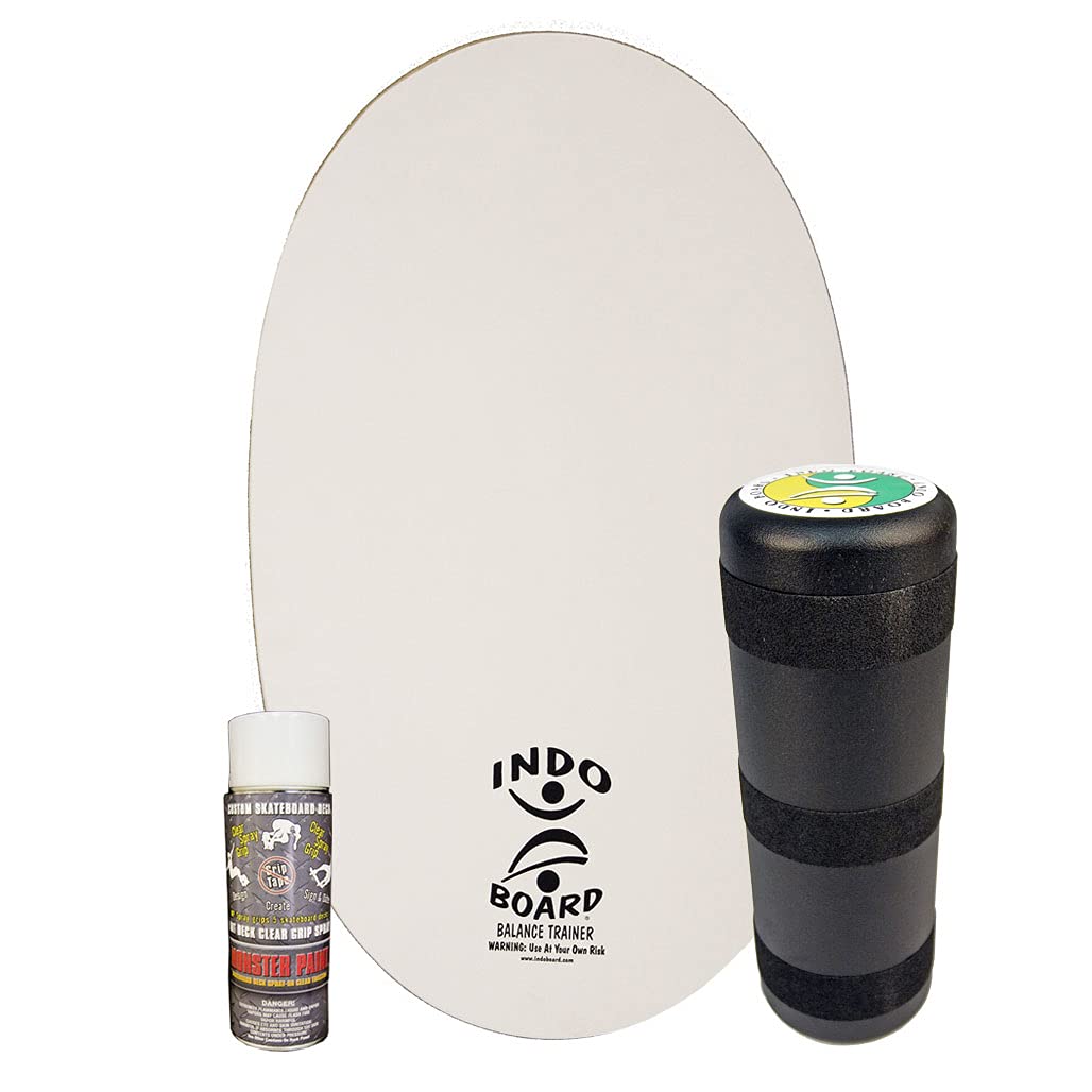 INDO BOARD Original - Balance Board Trainer for Fun, Fitness and Sports Training - Surf, Skateboard, Snowboard and More - 30" X 18" Non-Slip Deck and a 6.5" Roller
