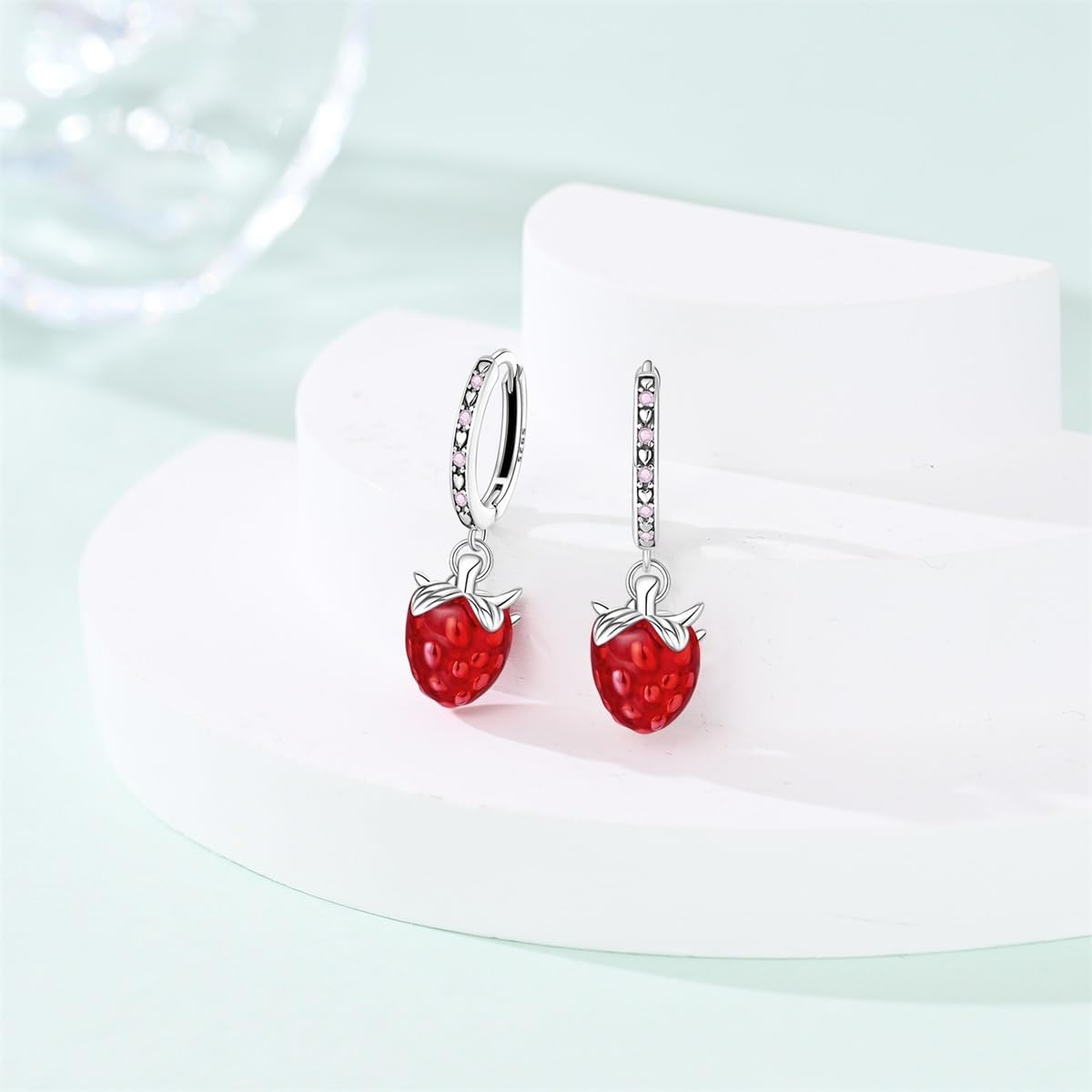 925 Sterling Silver Luminous Hoop Earrings for Women - Colorful Cubic Zirconia, Hypoallergenic, Glow in the Dark - Image 4