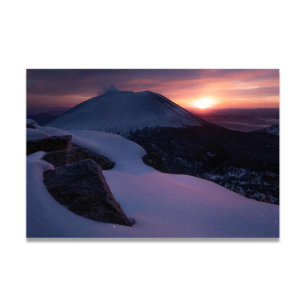 VHdfgTY The Sun SetsMountain Landscape Canvas Wall Art Nature Scenery Wall Decor for Home 40x60cm Unframed