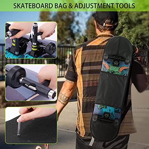 Weskate Skateboards For Beginners - 31"X8" Complete Standard Skateboard With 8 Ply Canadian Maple, Double Kick Concave Cruiser Trick Design, All-In-1 Skate T-Tool & Bag Included #TOP3