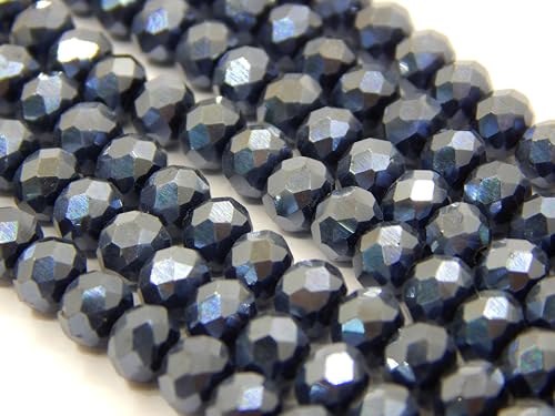 Perlin Pack of 160 Czech Bohemian Crystal Beads, 3 mm x 2 mm, Czech Beads, CZ Glass Faceted Rondelle Beads, Glass Beads - Image 3