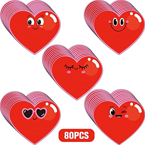 80 Pcs Colorful Heart Cut Outs Cutouts Red Heart Shapes