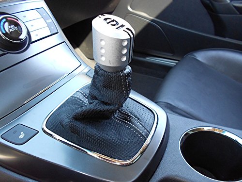 RedlineGoods Shift Boot - Automatic Compatible with Hyundai Genesis Coupe 2008-12. Tailor Made - not Universal. Genuine top-Grade Italian Black Leather with Blue Thread