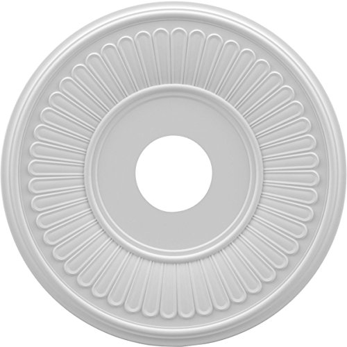 Image of Ekena Millwork CMP16BE Berkshire Thermoformed PVC Ceiling Medallion (Fits Canopies up to 7 inch), 16 inchOD x 3 1 /2 inchID x 1 inchP