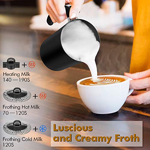 Milchaufschäumer, CHINYA Elektrischer Milchaufschäumer mit Heiß- oder Kaltfunktion, Antihaftbeschichtung, Automatischer… – Bild 3