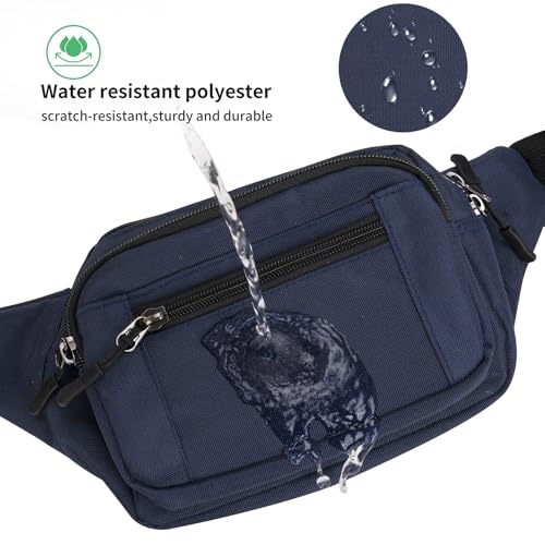 Bauchtasche für Herren Damen wasserdichte Gürteltasche mit 5 Einzelfächern Hüfttaschen für Reise Wanderung Hundespaziergänge und Outdoor-Aktivität