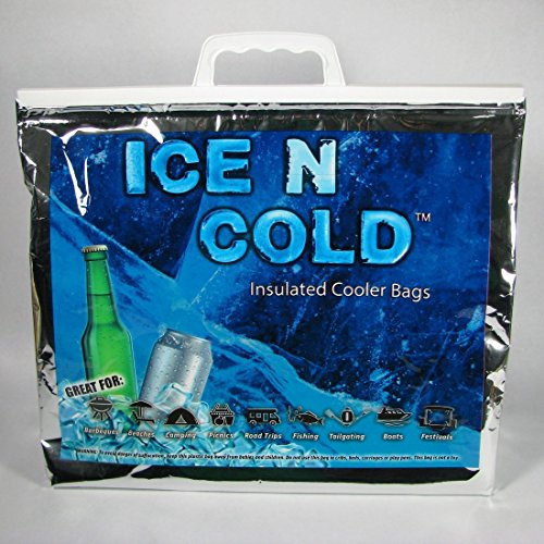 ICE N Cold Insulated Picnic/Shopping Cooler Bags (Pack of Ten) for Groceries, Camping, Hiking, Beach, Travel | Lightweight Soft Collapsible | Large Capacity Hold 35lbs