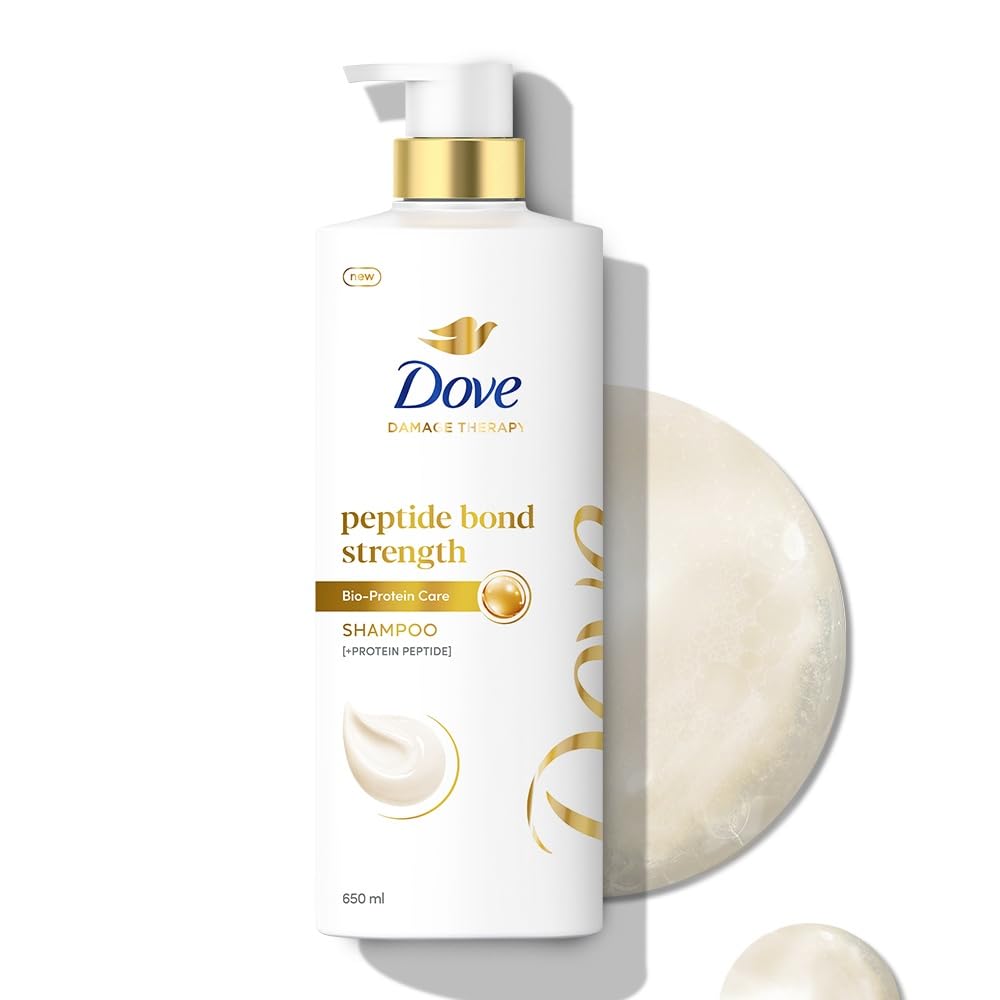 Dove Peptide Bond Strength Shampoo for Dry & Damaged Hair - 650 ml | Enriched with PROTEIN PEPTIDES | Reconstructs broken Bonds for 20X Stronger Hair-image-45