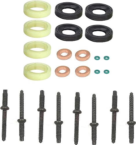 BIAREN Fuel Injector Seal Washer O-Ring Injector Studs Kit For Ford Focus C-Max Fiesta 1.6 TDCI Citroen C3 C4 Dispatch Berlingo Peugeot 207 307 Expert Partner 1.6 HDI Volvo C30 S40 V50 1.6 D 1314368