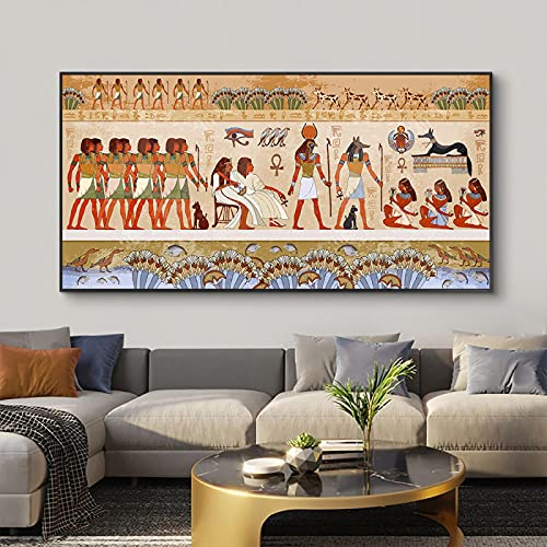 Toile pharaon égyptien décoration murale rétro pour le séjour