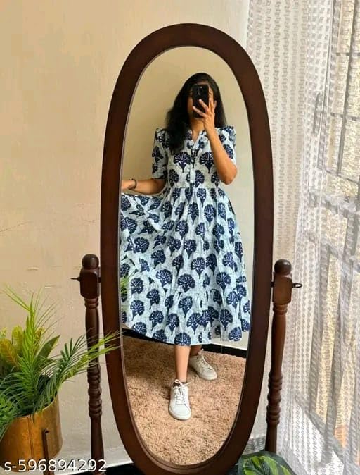 Image of Women's Rayon Printed Anarkali Kurta for Women and Girls, Regular Wear