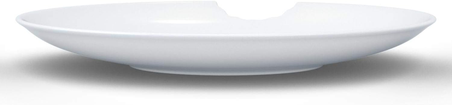 FIFTYEIGHT PRODUCTS TASSEN Porcelain Deep Plates With Bite Mark, 9.4 Inch, White (Set of 2 Plates)