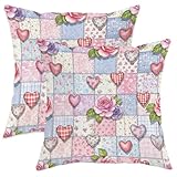 Motif : le motif patchwork complexe, orné de cœurs et de roses, sert de bel élément décoratif, améliorant l'esthétique générale de votre maison.
